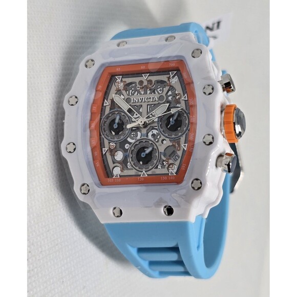 Invicta Racing Valxor Unisex Watch 40mm White Light Blue 69774 Brand New main image 3